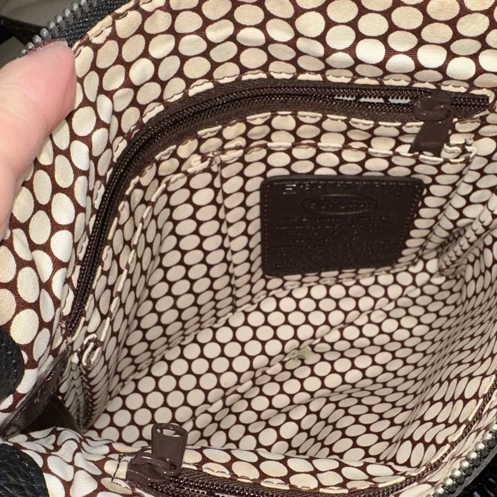Brighton Black and Brown Crocodile leather nylon Crossbody with sunglasses case - Picture 9 of 15